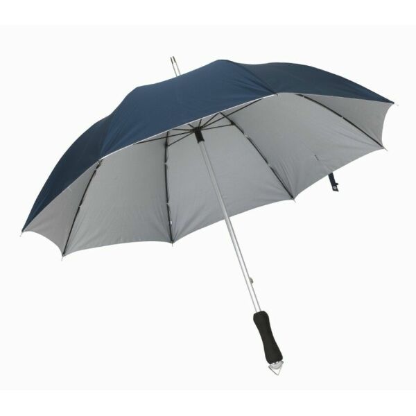Aluminium fibreglass stick umbrella JOKER navy blue, silver