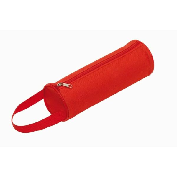 Round pencil case SCHOOL red