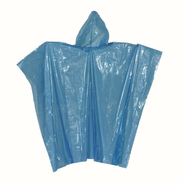 Poncho with hood AUTUMN blue