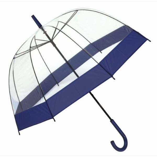 Dome-shape umbrella HONEYMOON blue, transparent