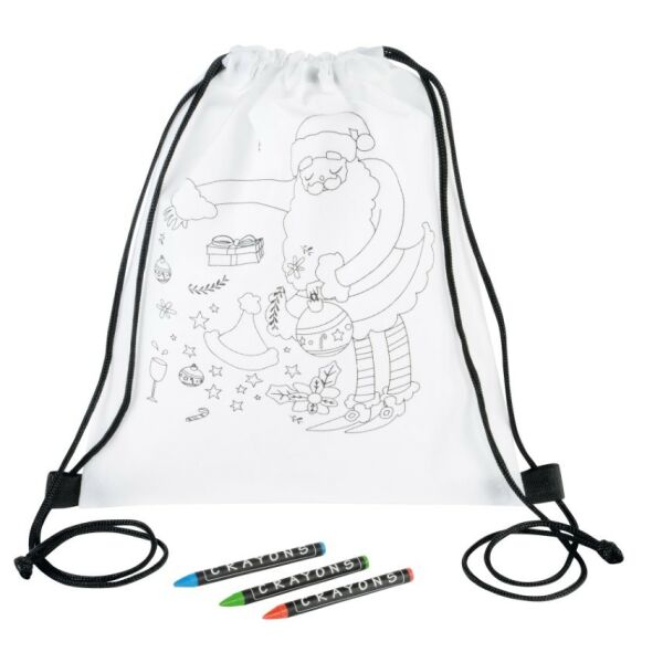 Drawstring bag for colouring COLOURFUL SANTA COLOURFUL SANTA