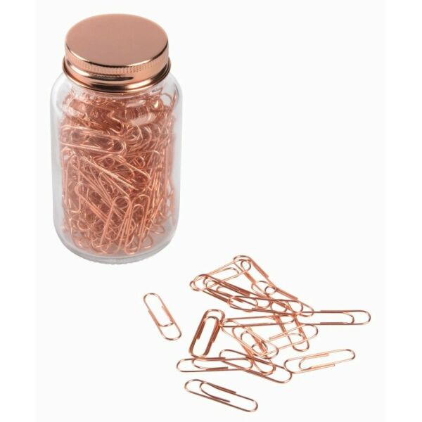 COPPER CLIP paper clips in a jar