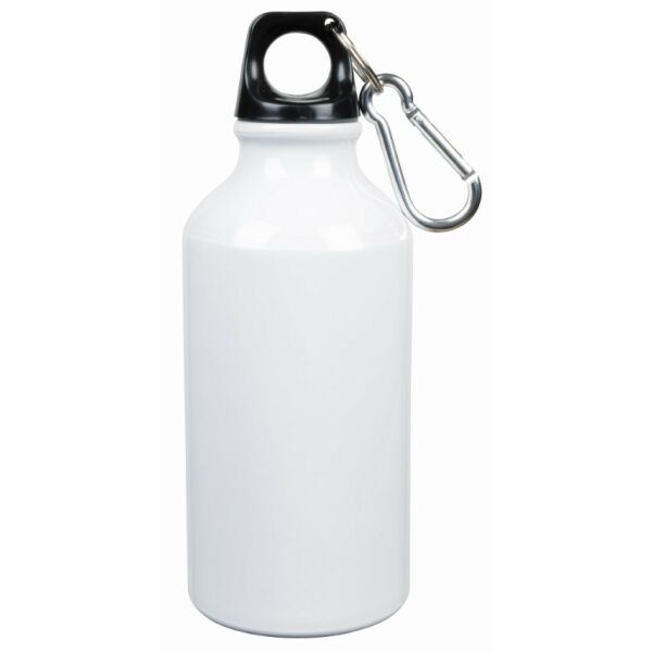Aluminium drinking bottle TRANSIT white