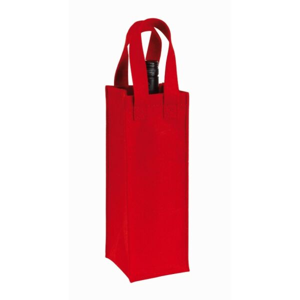 Felt bottle bag CABERNET red